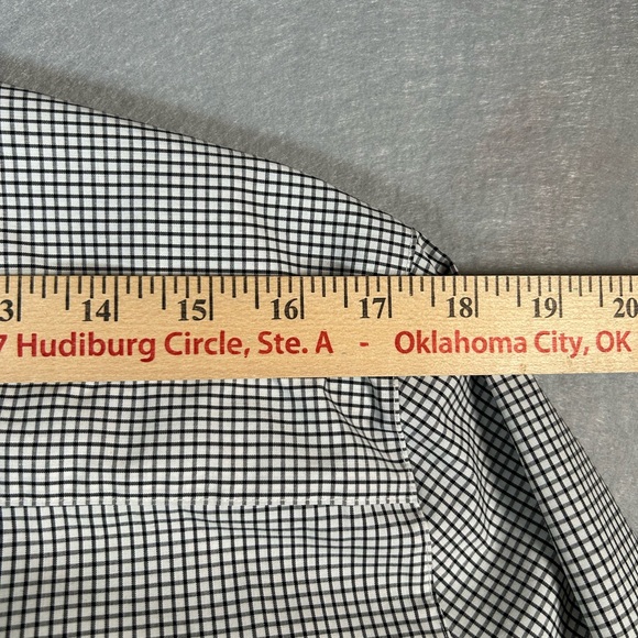 Foxcroft Black/White Gingham Ruffle 3/4 Sleeve Button Down Women’s Shirt Size 16 - Picture 12 of 14